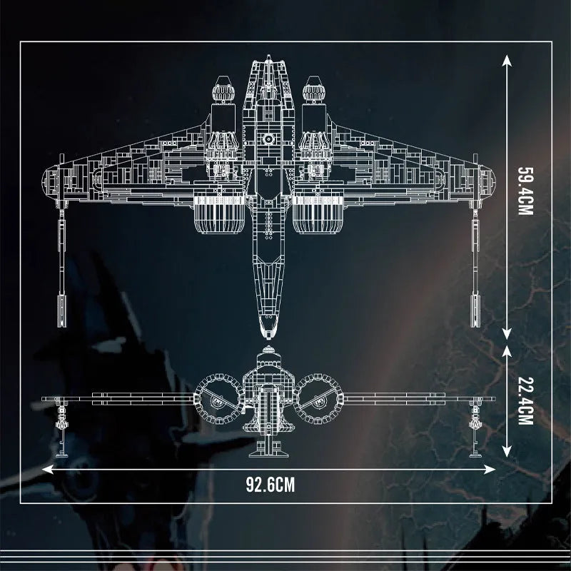 Mould King MOC Building Block Set: Star Wars MOC ARC-170 Starfighter, Model MK21044