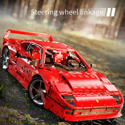 JieStar MOC Motorized Building Block Set: Ferrari F40 Racing Sports Car, Model X001