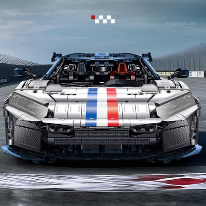 Trilumity Building Block Set: 1:8 The Ultimate 2025 Hybrid Hypercar | Remote Controlled V6 Prancing Horse Hypercar | Silver Limited Edition