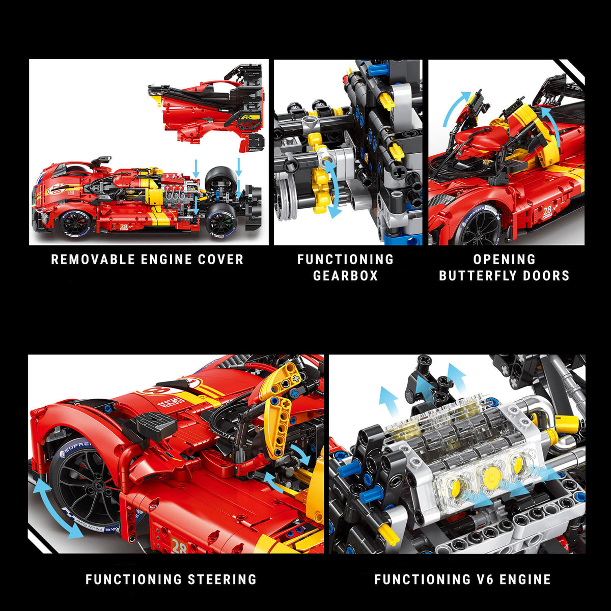 Trilumity Building Block Set: 1:8 The Ultimate Le Mans Hy Hypercar | 2024 Le Mans Endurance Champion (3350-Piece)