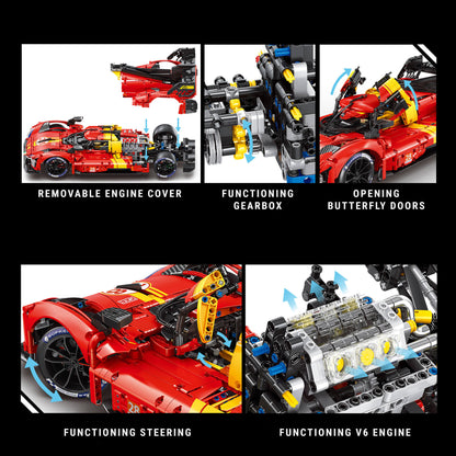 Trilumity Building Block Set: 1:8 The Ultimate Le Mans Hy Hypercar | 2024 Le Mans Endurance Champion (3350-Piece)