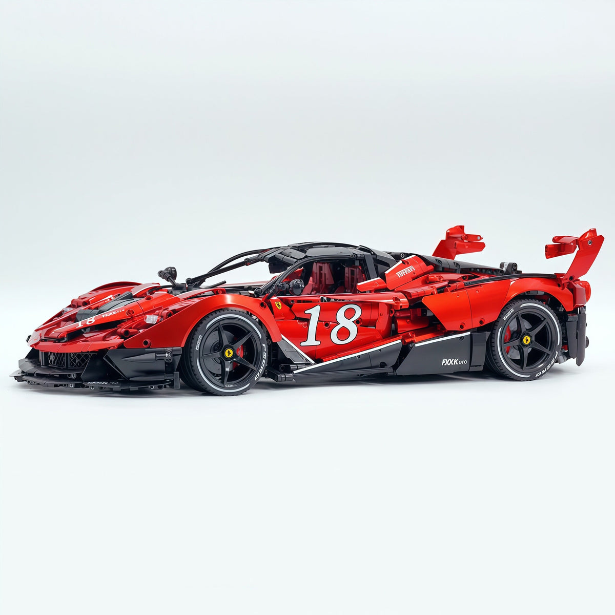 Trilumity Motorized Building Block Set: 1:8 The Ultimate Italian Hybrid Hypercar Evo | Pearl Red Painting Italian Flagship (4058Piece)
