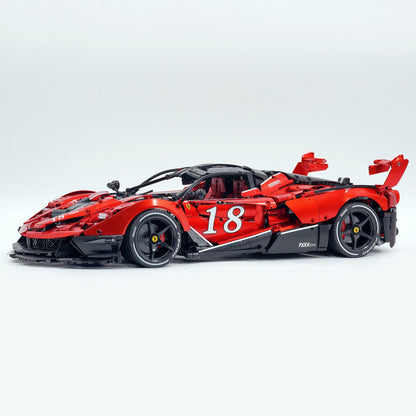 Trilumity Motorized Building Block Set: 1:8 The Ultimate Italian Hybrid Hypercar Evo | Pearl Red Painting Italian Flagship (4058Piece)