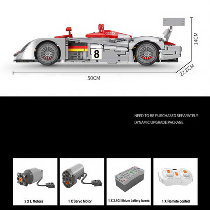 Trilumity Building Block Set: 1:8 Audi R8 Lmp 2000 | Remote Controlled | Genuine Authorization | 2426-Piece