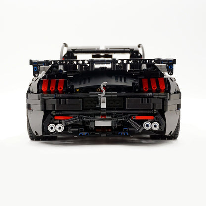 Trilumity Building Block Set: 1: 8 Ford Shelby Gt500, Matte Black Customized Version (3400Piece)