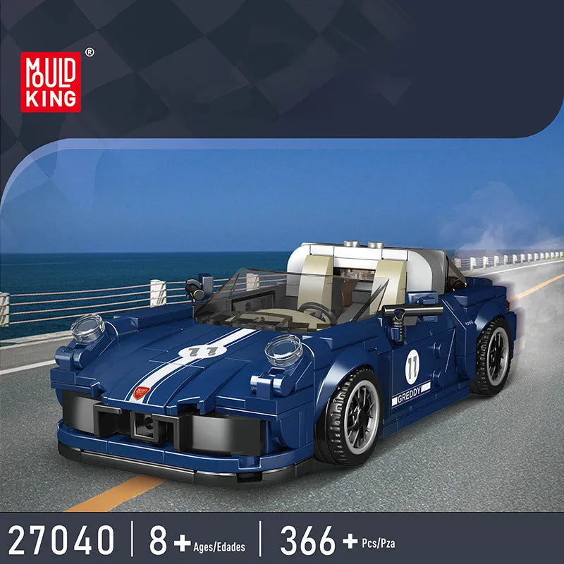 Mould King Building Block Set: Mini Porsche 911 Targa Speed Champions, Model K27040