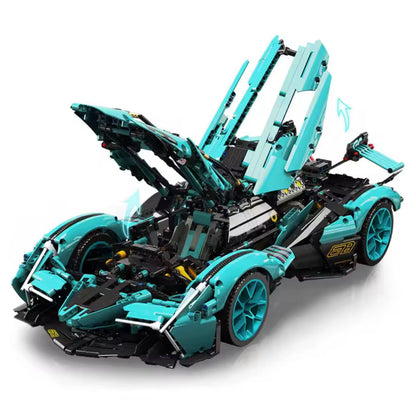 Trilumity Motorized Building Block Set: 1:8 Scale |Limited Edition V12 Italian Concept Futuristic Hypercar Model | 2528-Piece