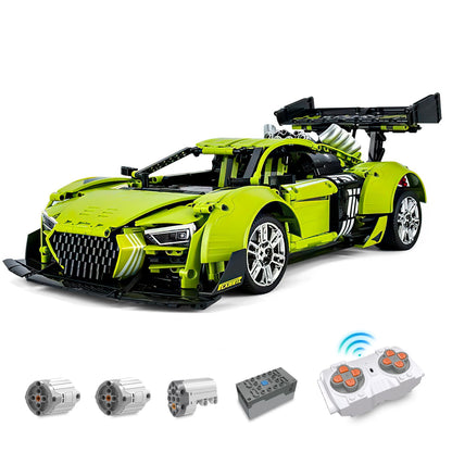 Trilumity Building Block Set: Audi R8 Green Beast, Large Rear Wing (2641-Piece)