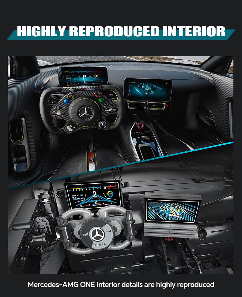 Trilumity Motorized Building Block Set: 1: 8 Mercedes AMG One Building Set with Remote Control, Fully Detailed Simulation, The Ultimate Collectible