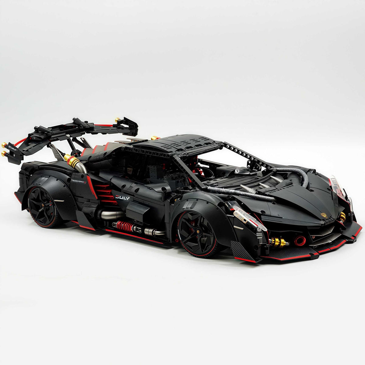 Trilumity Motorized Building Block Set: 1:8 Lamborghini Veneno Limited Edition Obsidian V12 Supercar | 64cm | Remote Controlled | 3809-Piece