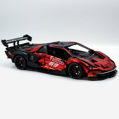 Trilumity Building Block Set: 1: 8 The Ultimate Italian Track-Only V12 Hypercar, Mirror Red Plated Limited Edition (4100+Piece)