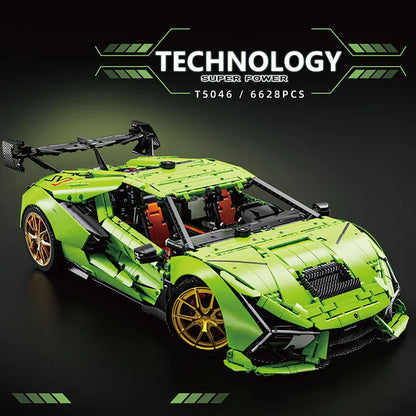 TiaGole MOC Motorized Building Block Set: Lambo Aventador SVJ Supercar, Model T5046