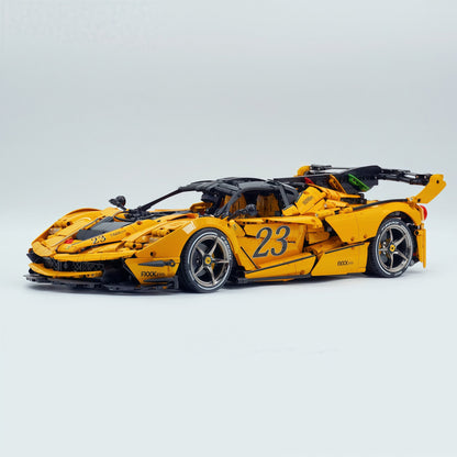 Trilumity Motorized Building Block Set: 1:8 The Ultimate Italian Hybrid Hypercar Evo | Baked Enamel Yellow Paint Italian Flagship (4058+-Piece)