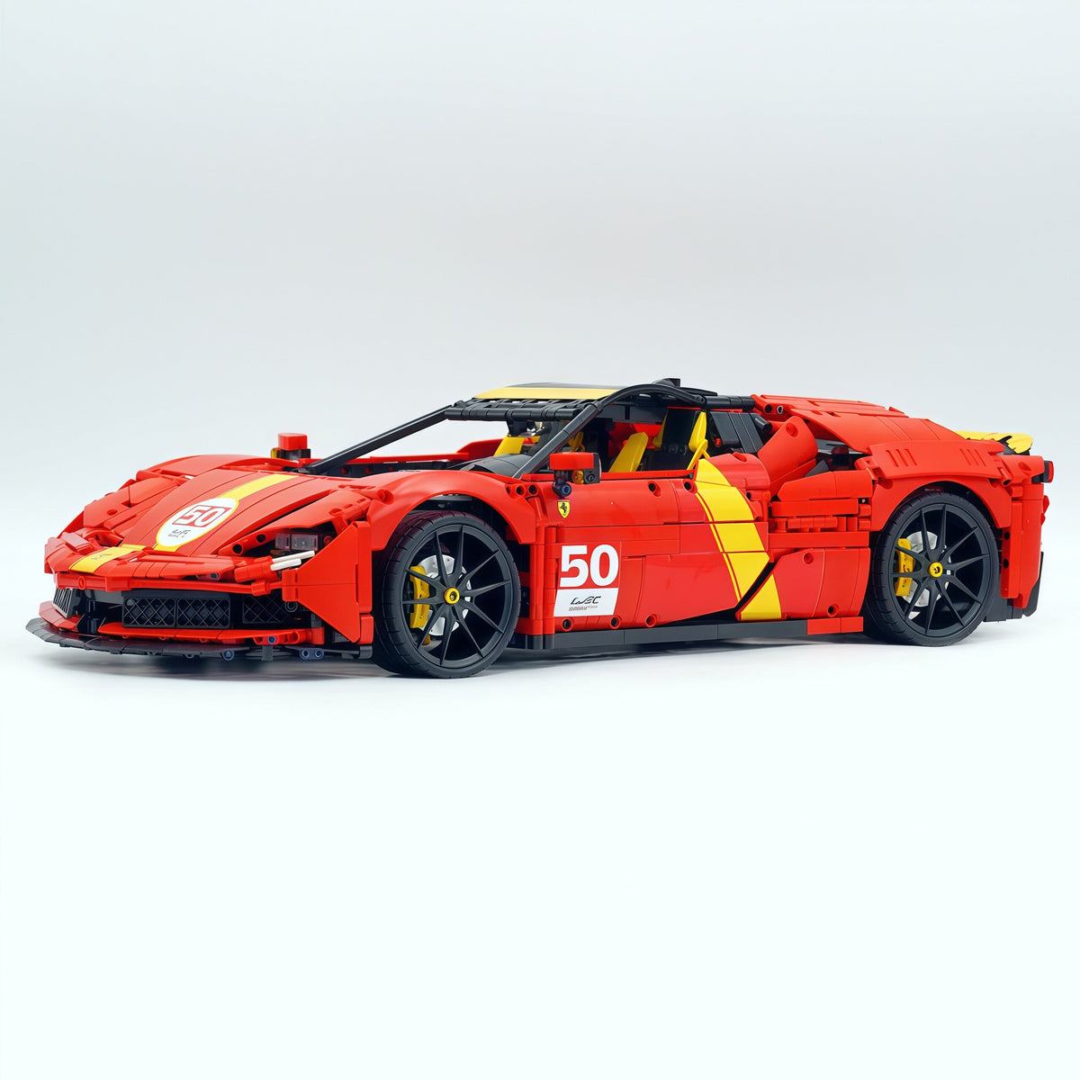 Trilumity Building Block Set: 1:8 Ferrari Sf90 Hypercar | Mechanical Linkage Version (3797-Piece)