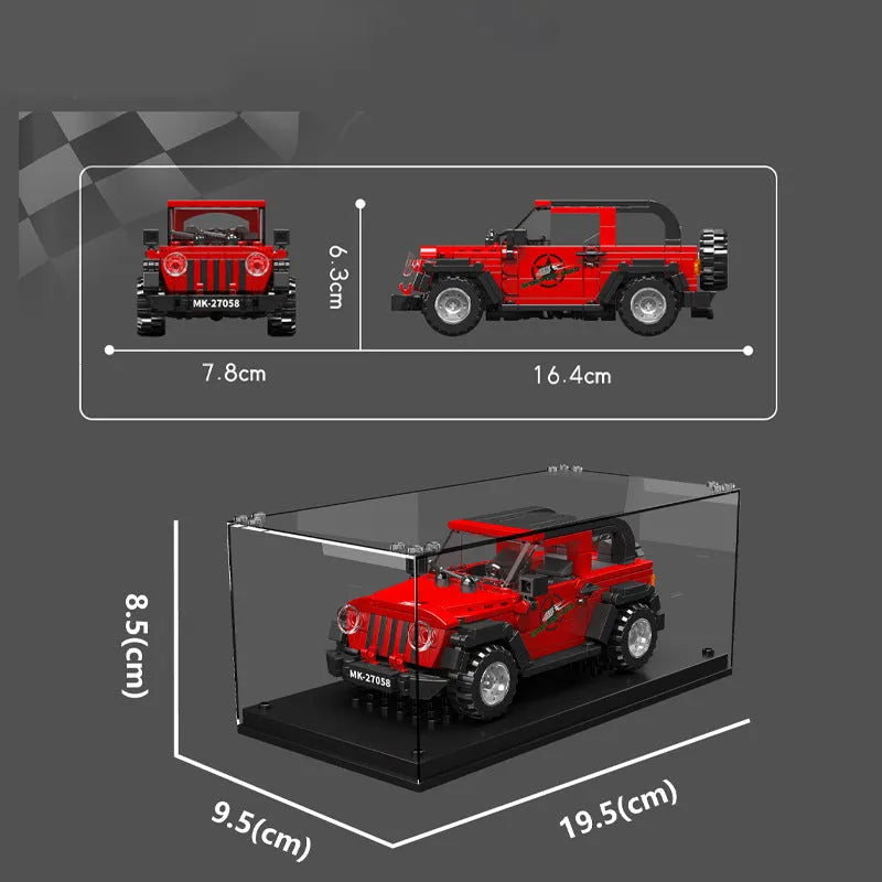 Mould King Building Block Set: Mini Wrangler Speed Car Champions, Model K27058