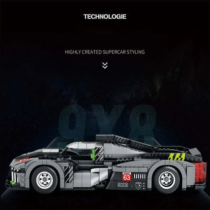 Reobrix MOC Building Block Set: PEUGEOT 9X8 Hybrid Racing Car, Model RE11031