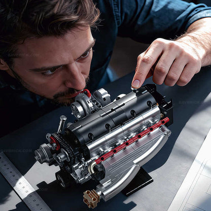 Trilumity Building Block Set: 2Jz-Gte Engine | Single Turbo Japanese Inline 6 Engine(974Piece)