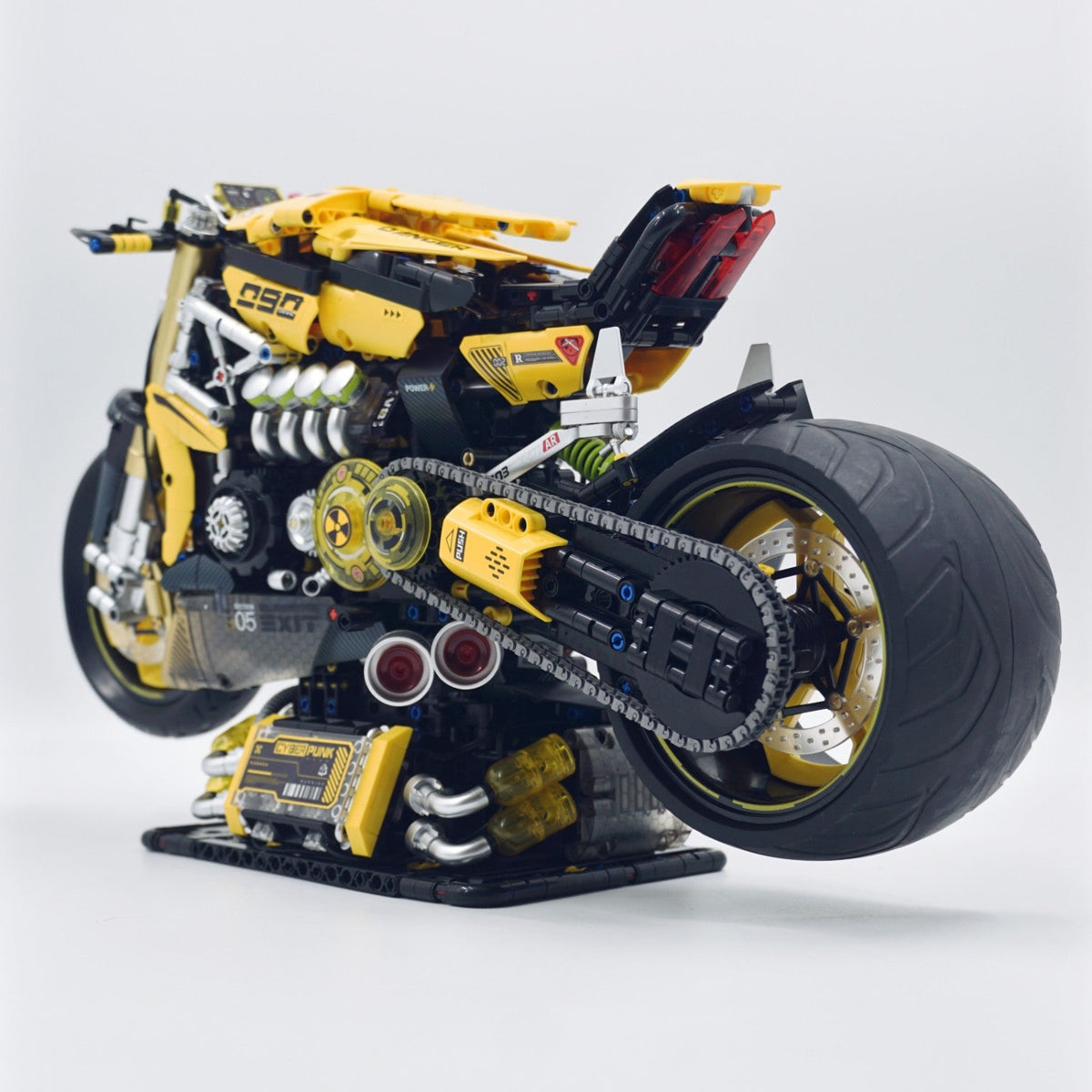 Trilumity Cyberpunk 2077 ARCH Nazare Motorcycle, Spray Display Stand with Lights Building Block Set, 1:5 Scale, Remote Control, 2,500-Piece