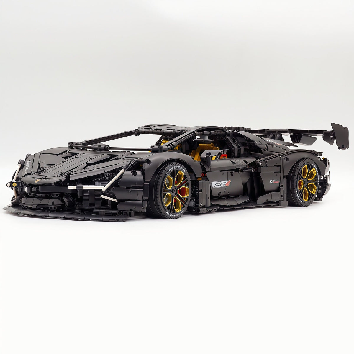 Trilumity Motorized Building Block Set: 1:8 Italian Bull Jota V12 Hypercar – Barrel Plated Matte Black Customized Edition (3260-Piece)