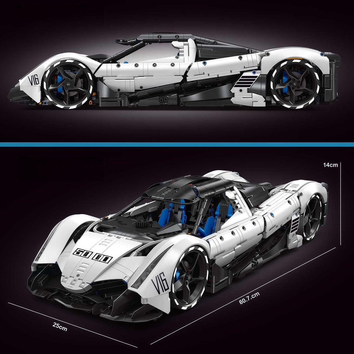 Trilumity Building Block Set: 1:8 Devel Sixteen V16 | Officially Licensed (4016Piece)