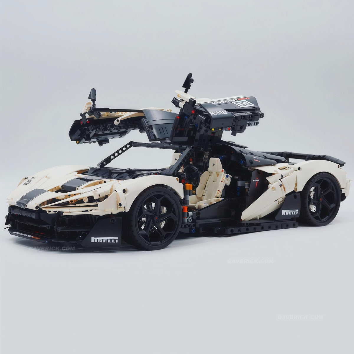 Trilumity Motorized Building Block Set: 1:8 The Ultimate British Woking Hypercar | White Custom Edition | Shipped in Original Gift Box (4200+-Piece)