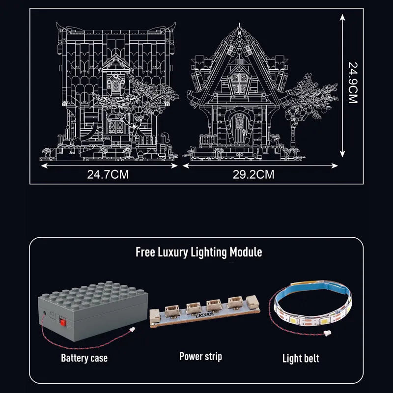 Mould King MOC Building Block Set: Medieval City Log Cabin, Model K16054