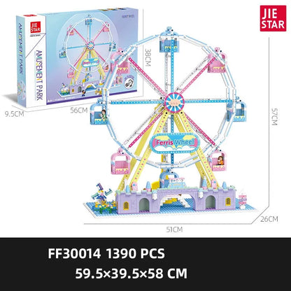 JieStar MOC Building Block Set: Motorized Ferris Wheel, Model FF30014