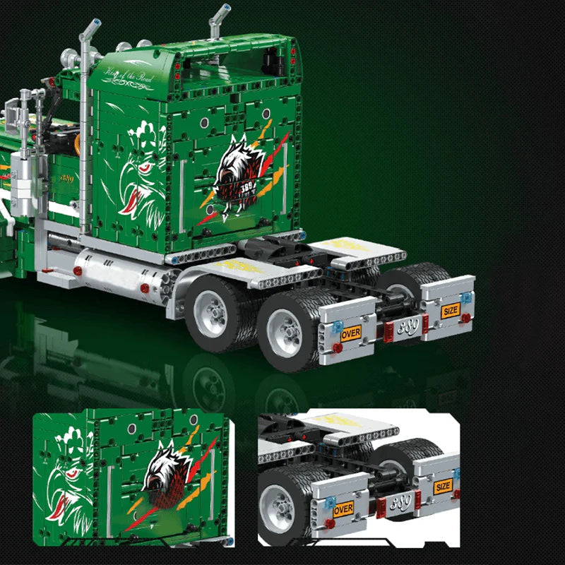 Trilumity The American Peterbilt 389 Truck Building Block Set, Remote Control, 2,105-Piece