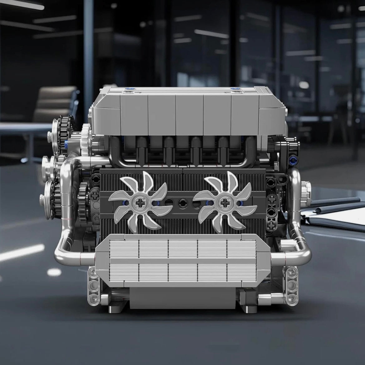 Trilumity Building Block Set: Motorised Inline-6 BMW German Engine | 744Piece