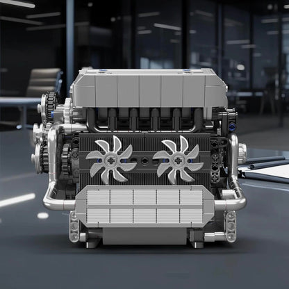 Trilumity Building Block Set: Motorised Inline-6 BMW German Engine | 744Piece