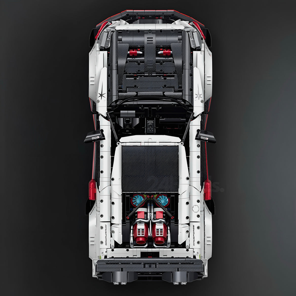 Trilumity Motorized Building Block Set: 1:8 Nissan GT-R R35 Widebody Edition | White Beast | 3939+-Piece