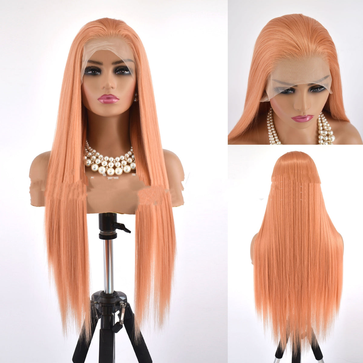 Trilumity Straight Lace Front Wig in Orange, front view