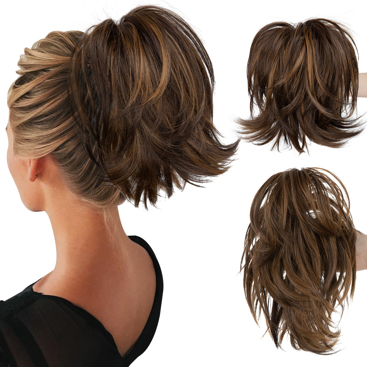 Trilumity Curly Ponytail in 1B, parting detail