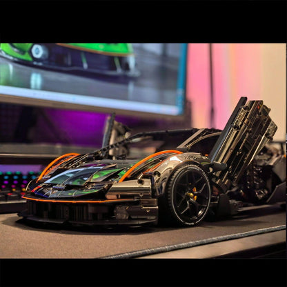 Trilumity Building Block Set: 1: 8 The Ultimate Italian Track-Only V12 Hypercar, Mirror Red Plated Limited Edition (4100+Piece)