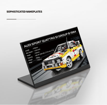 Trilumity Building Block Set: 1: 8 Audi Rally Quattro S1 Group B 1984, Genuine Authorization (3887+Piece)