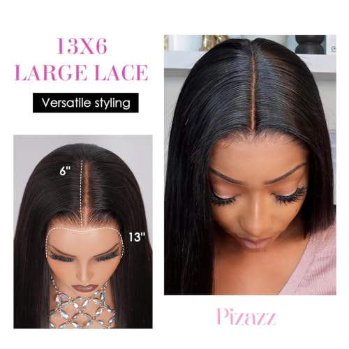 Trilumity 13X6 Front Pre Straight Human Hair - Natural Black Hair Replacement Wig