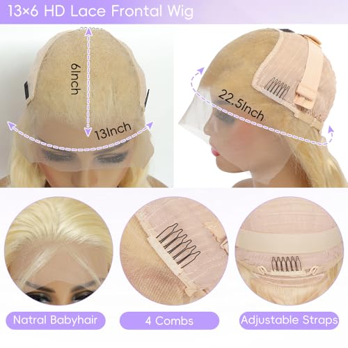 Trilumity 13X6 613 Blonde Blonde Body Wave Human Hair - Natural Black Hair Replacement Wig