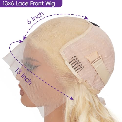 Trilumity 613 13X6 Blonde Body Wave Human Hair - Natural Black Hair Replacement Wig