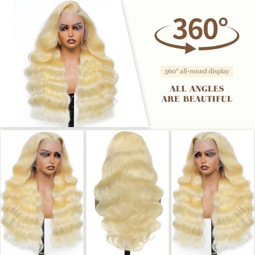 Trilumity 613 13X6 250 Density Body Wave Human Hair - Natural Black Hair Replacement Wig