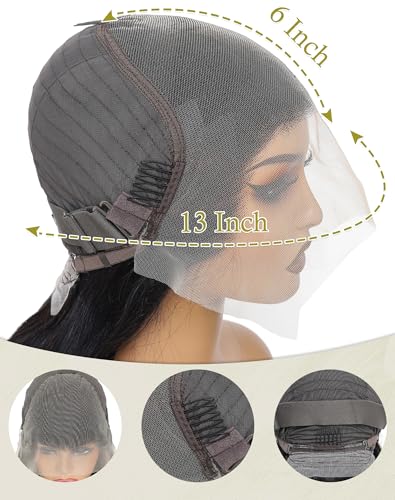 Trilumity 13X6 200 Density With Deep Wave Human Hair - Natural Color Hair Replacement Wig