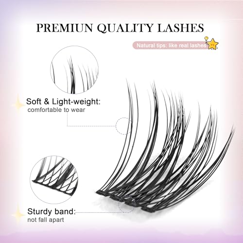 Trilumity Lash Clusters Gq19 Individual Cat Eye Faux Mink - Black False Lashes