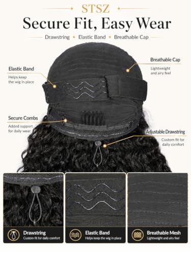 Trilumity 7X6 Burmese Drawstring Glueless Curly 100% Human Hair - Natural Color Hair Replacement Wig