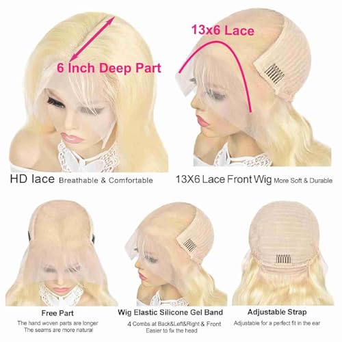 Trilumity 613 Blonde 13X6 613 Body Wave Human Hair - 613 Blonde Hair Replacement Wig