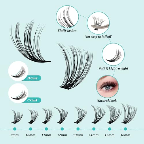 Trilumity Lash Clusters Kit Cluster Faux Mink Fiber - Black False Lashes