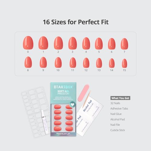 Trilumity Orange Soda Summer Nails Short Almond Soft Gel - Nude Pink Press On Nails