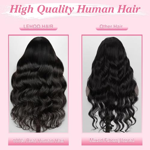 Trilumity 13X6 Thick Real Virgin Body Wave 100% Human Hair - Natural Black Hair Replacement Wig