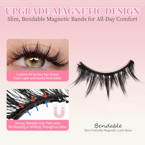 Trilumity Magnetic With Applicator Magnetic Magnetic Faux Mink Fiber - Black False Lashes