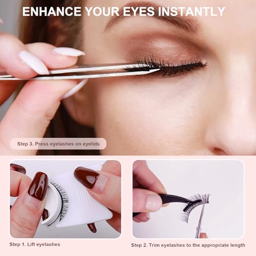 Trilumity Self Adhesive Reusable No Wispy Faux Mink Fiber - Black False Lashes
