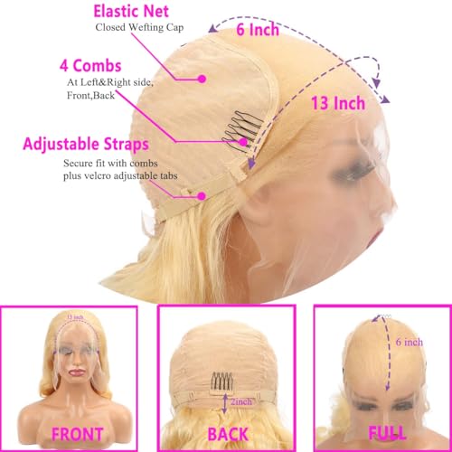 Trilumity 613 13X6 Blonde 613 Body Wave Human Hair - Natural Black Hair Replacement Wig