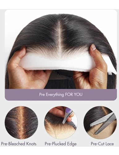 34 Inch Water Wave Lace Front Wigs Human Hair 180 Density 13x6 HD Lace Front Wigs Human Hair Pre Plucked Deep Curly Glueless Wigs Human Hair for Black Women (13x6 water wave front wigs, 34 Inch)